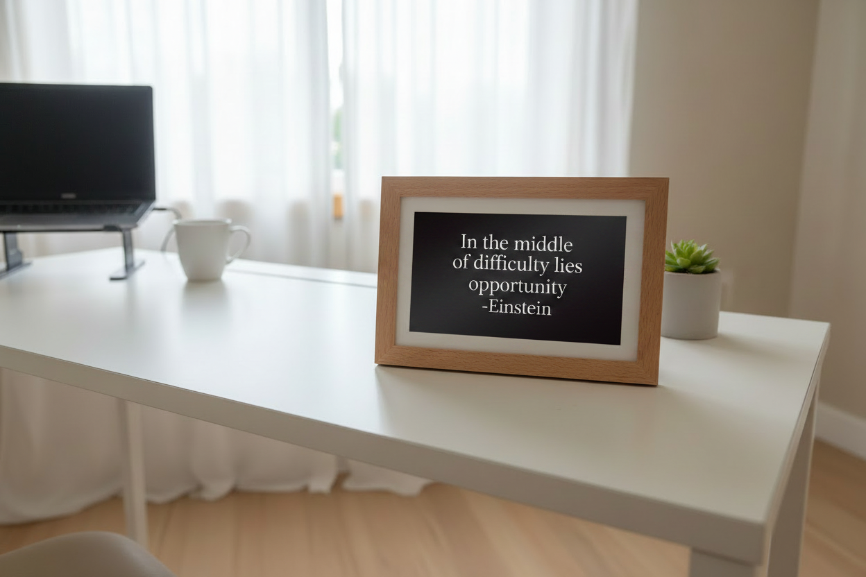 Frame with Einstein Quote